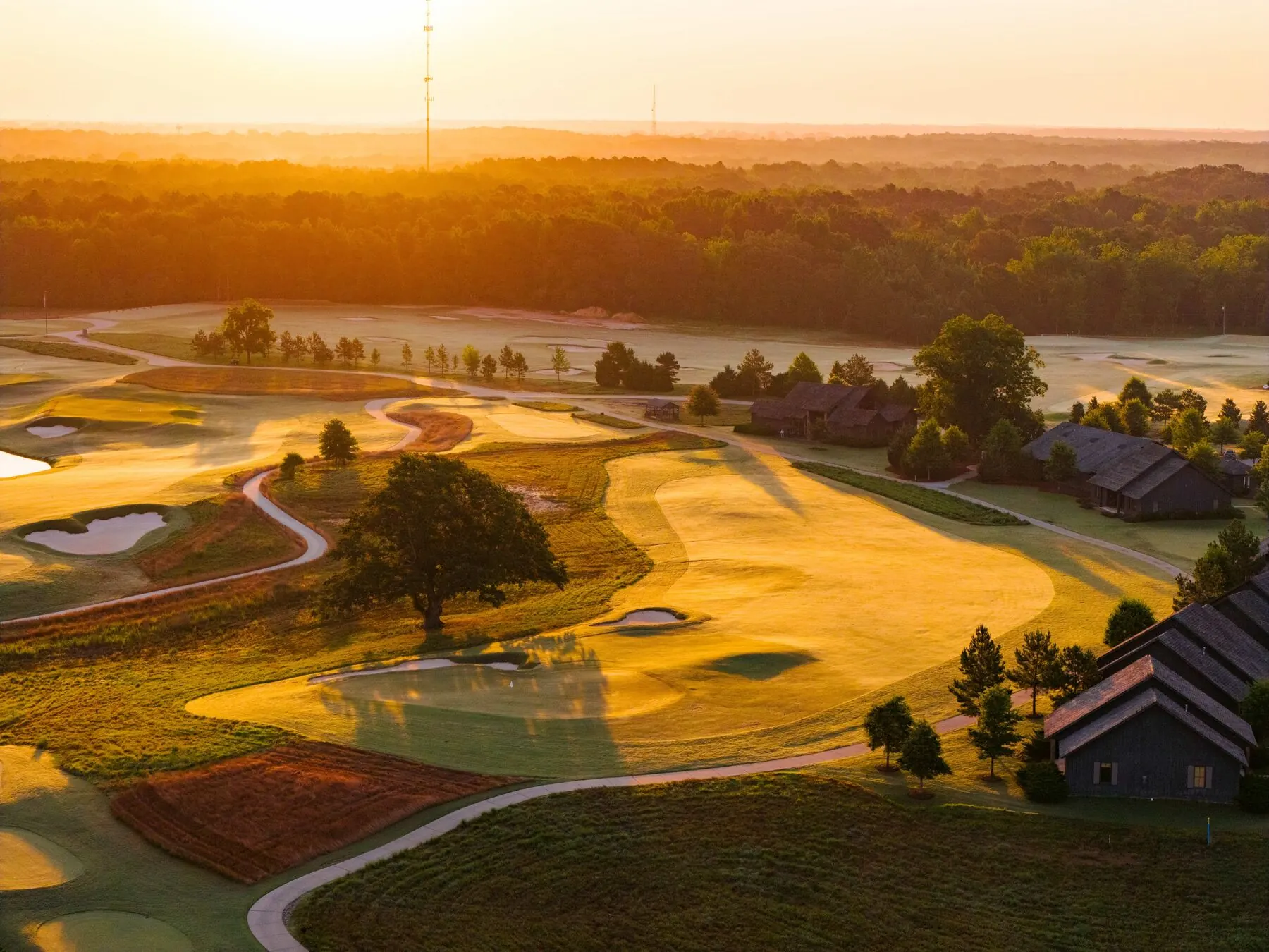 Green and bunkers at Mossy Oak